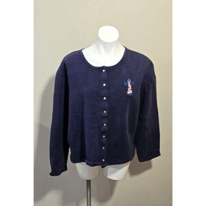 Rare Vintage Disneyland Resort Cardigan Minnie Mouse Women's Size XXL